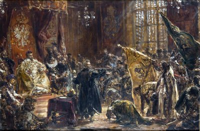 Lo zar russo Vasilio IV Šujskij portato da Żółkiewski da Jan Alojzy Matejko
